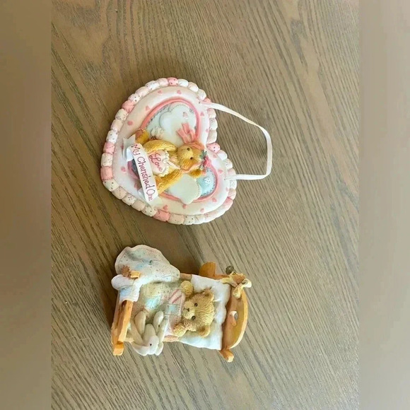 Cherished Teddies Rare Figurine And Plaque Set My Cherished One 1992/1994 - Picture 1 of 5